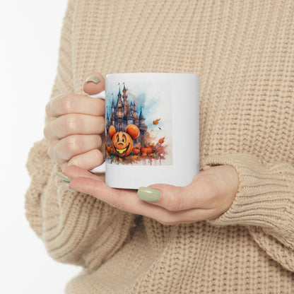 Cinderella Castle Pumpkin Mickey Halloween mug – 11oz Magic Kingdom-inspired ceramic coffee mug