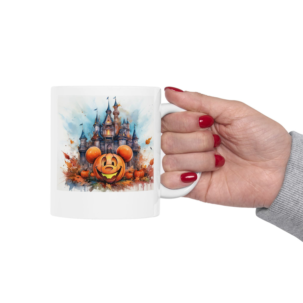 Cinderella Castle Pumpkin Mickey Halloween mug – 11oz Magic Kingdom-inspired ceramic coffee mug