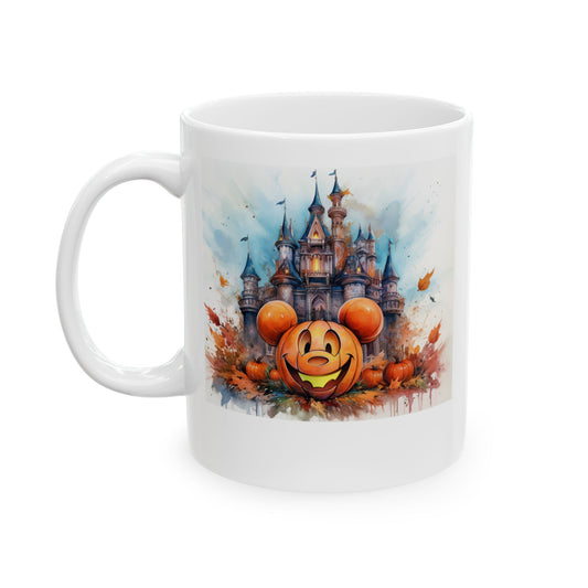 Cinderella Castle Pumpkin Mickey Halloween mug – 11oz Magic Kingdom-inspired ceramic coffee mug