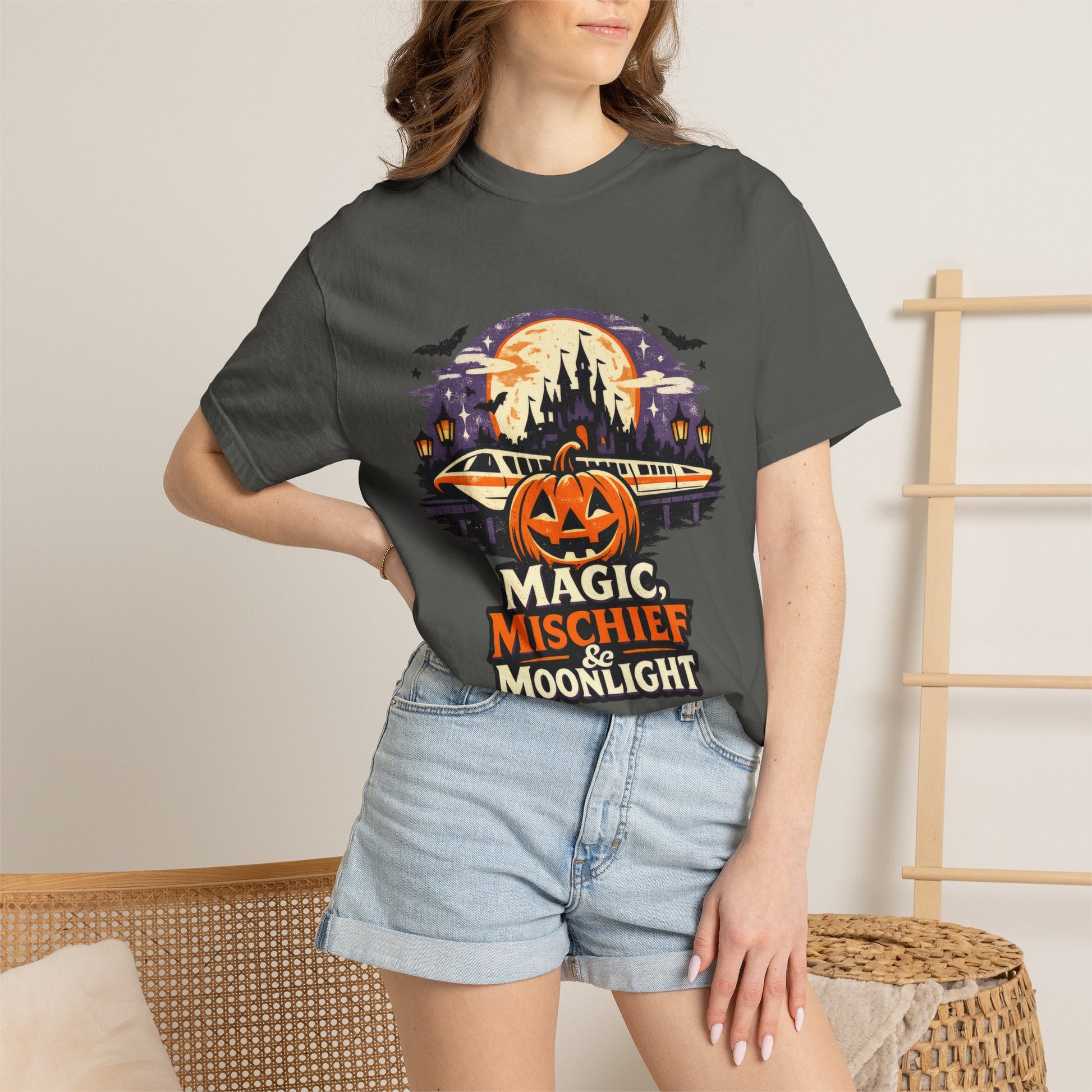 Magic, Mischief & Moonlight shirt – Halloween monorail parody tee