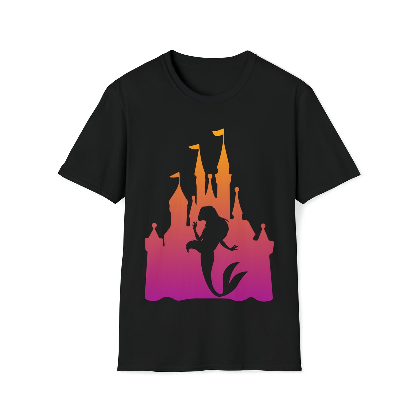 Castle Sunset Dreams Featuring Ariel - Unisex Softstyle T-Shirt