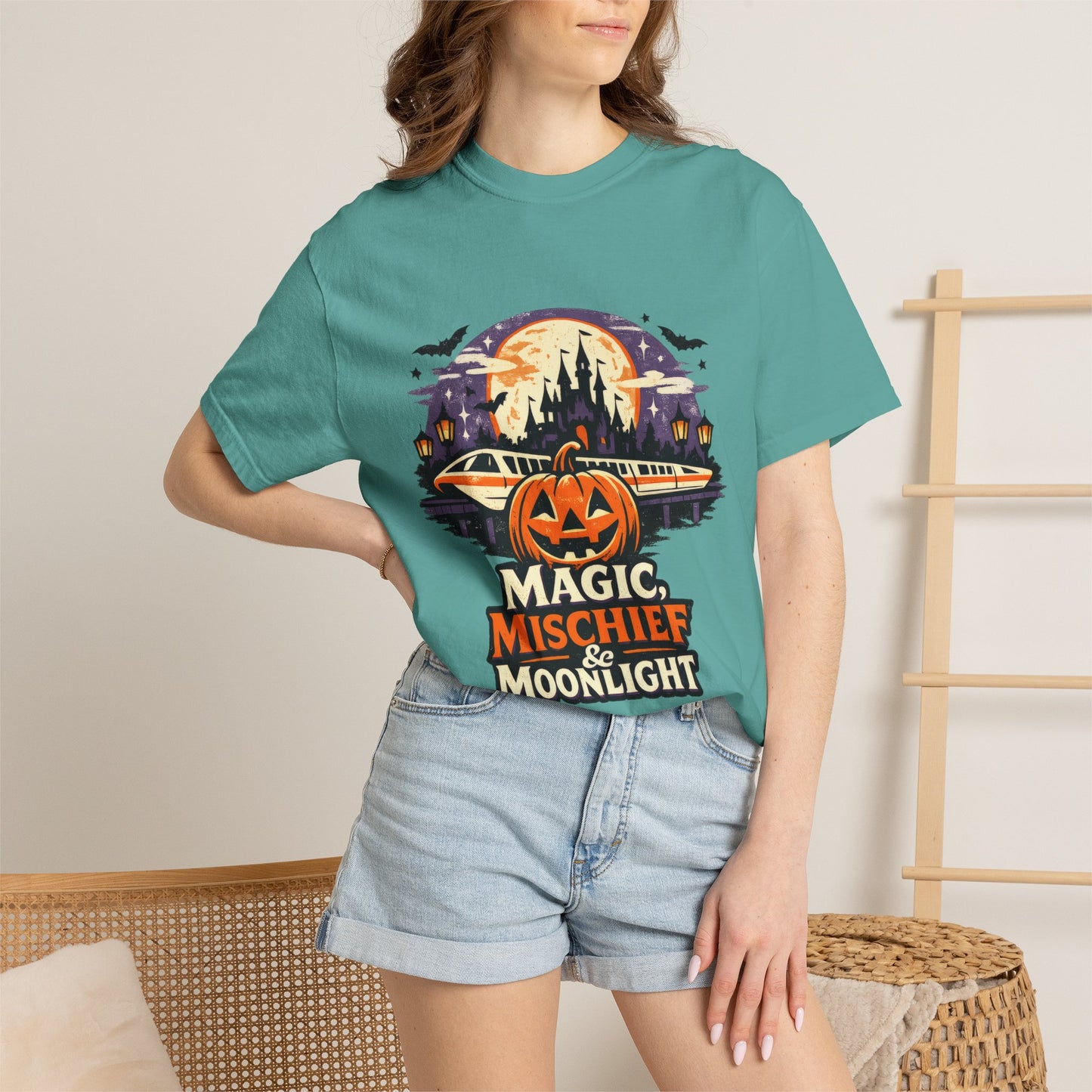 Magic, Mischief & Moonlight shirt – Halloween monorail parody tee