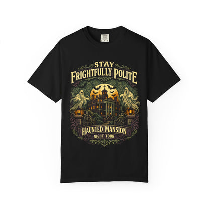 Color: Black — Flat lay front view of the shirt