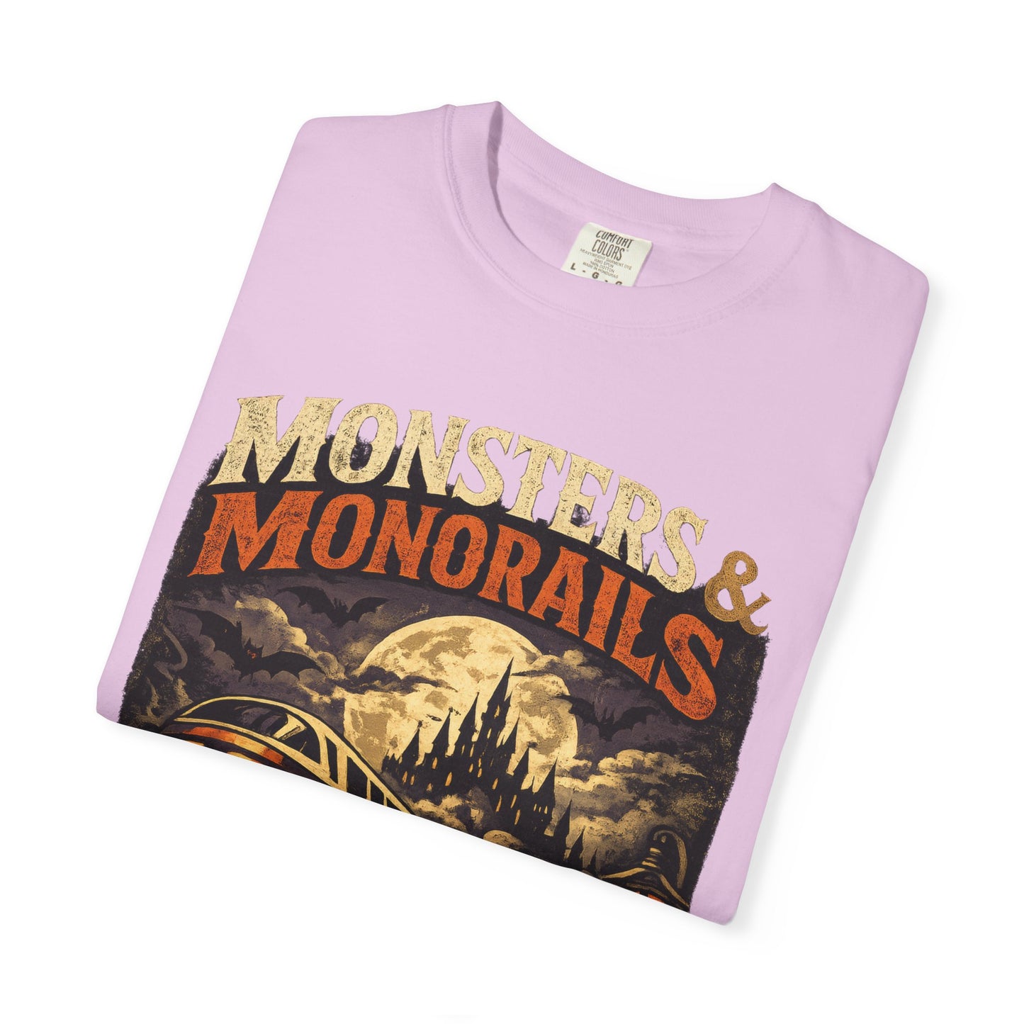 Monsters & Monorails shirt – Halloween theme park parody tee