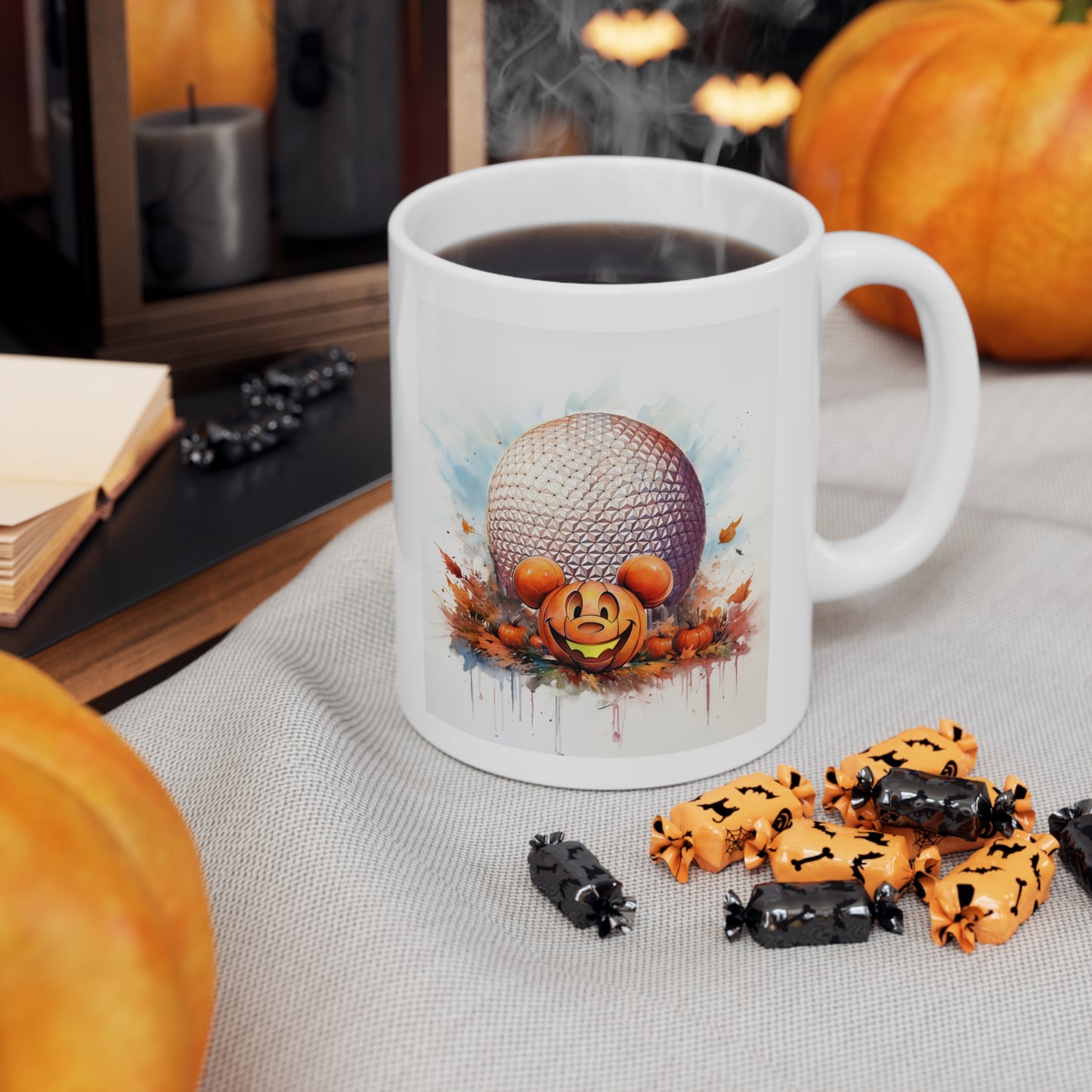 Halloween Pumpkin And The Big Ball - Ceramic Mug 11oz