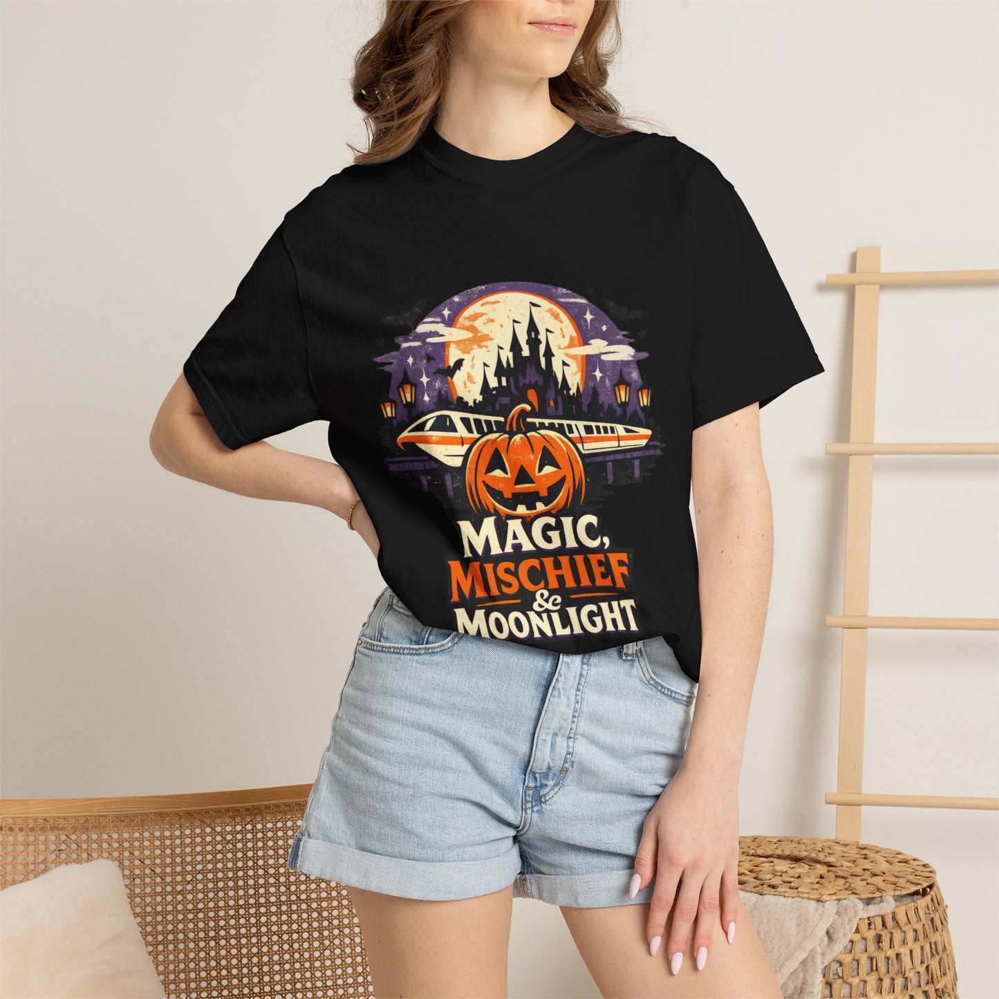 Magic, Mischief & Moonlight shirt – Halloween monorail parody tee