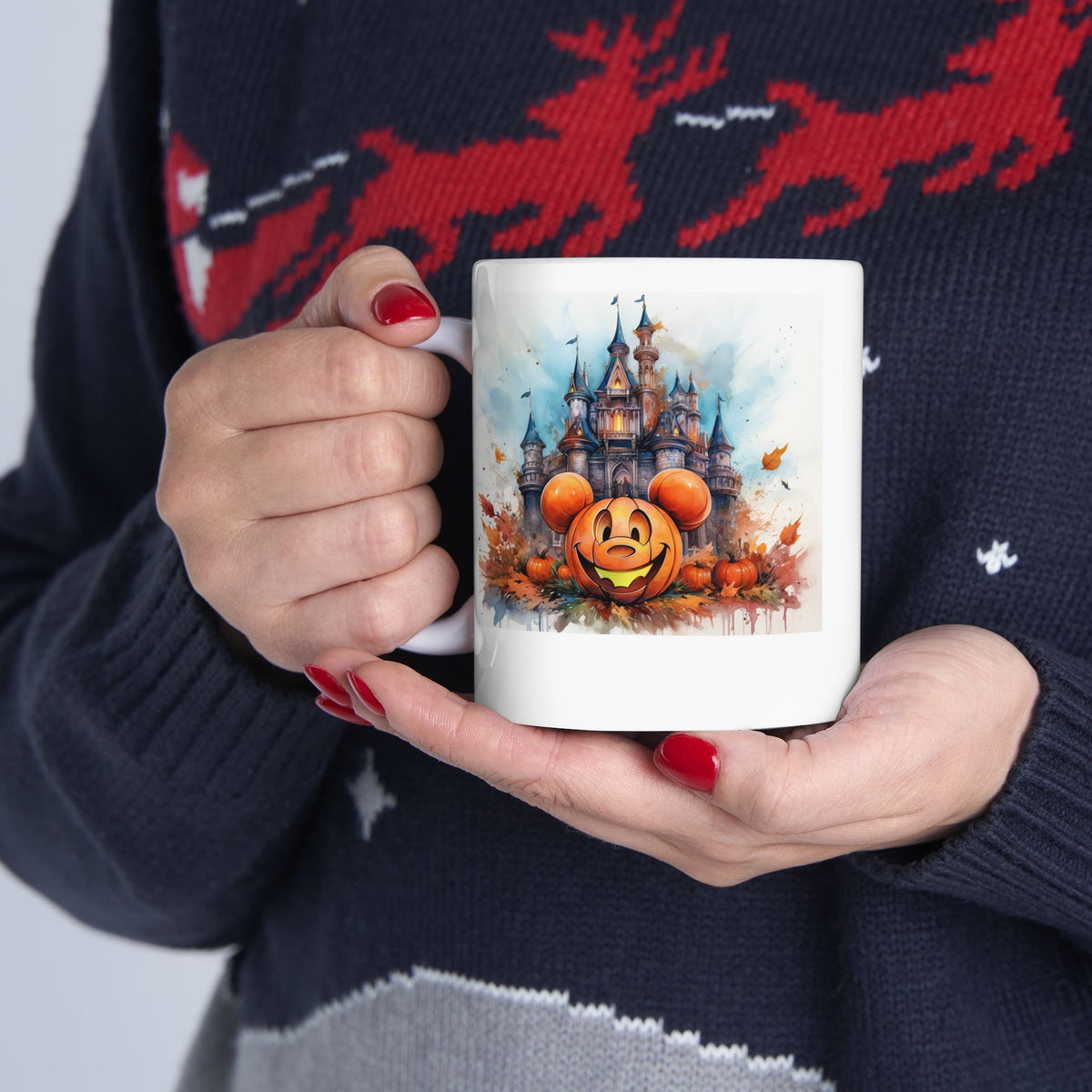 Cinderella Castle Pumpkin Mickey Halloween mug – 11oz Magic Kingdom-inspired ceramic coffee mug
