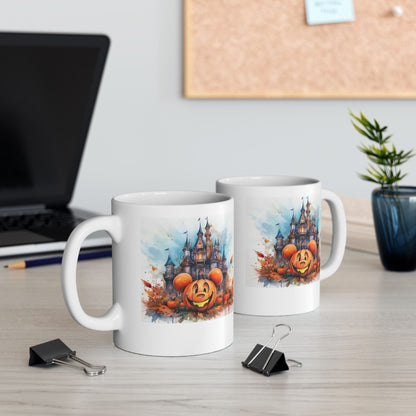 Cinderella Castle Pumpkin Mickey Halloween mug – 11oz Magic Kingdom-inspired ceramic coffee mug