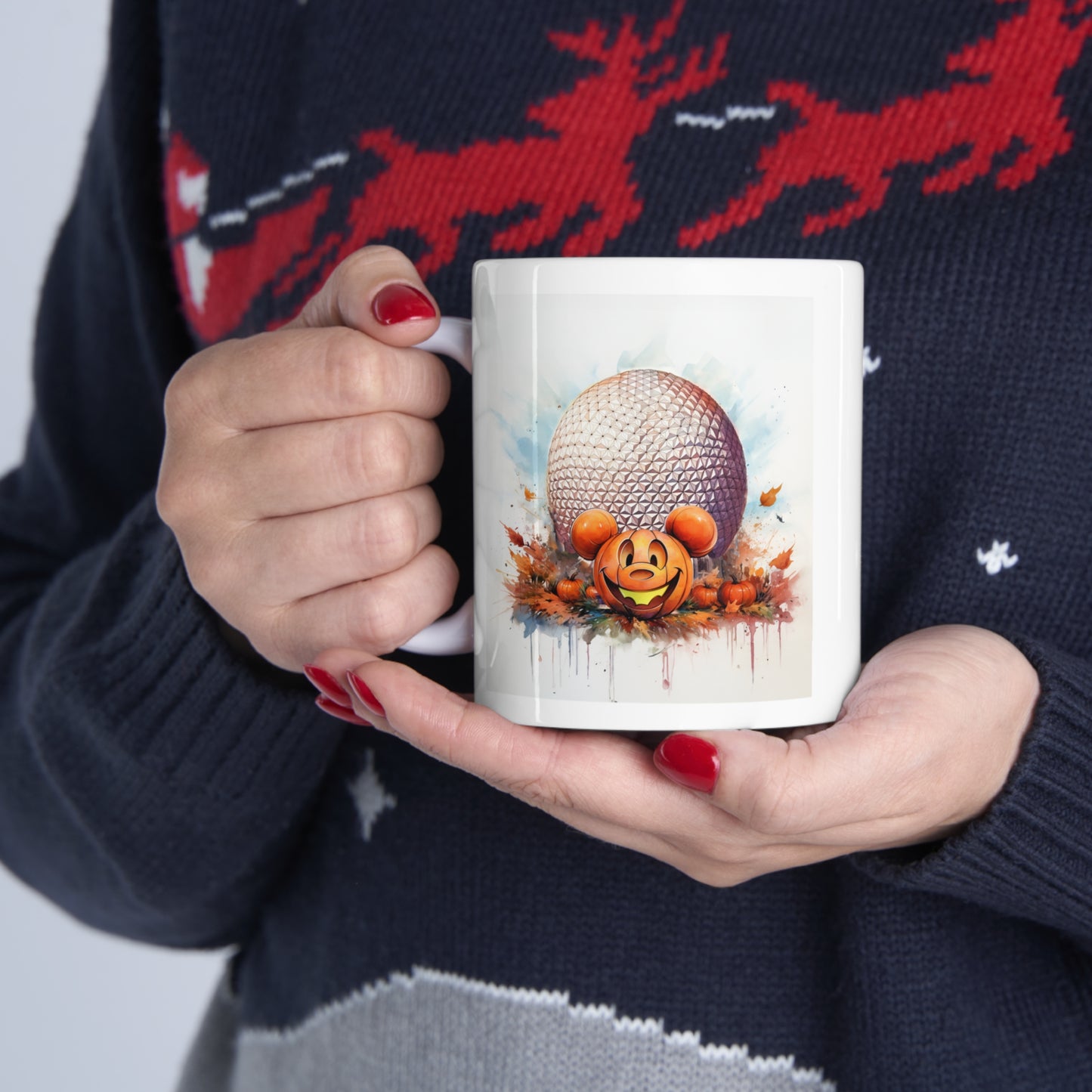 Halloween Pumpkin And The Big Ball - Ceramic Mug 11oz