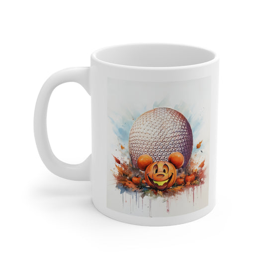 Halloween Pumpkin And The Big Ball - Ceramic Mug 11oz