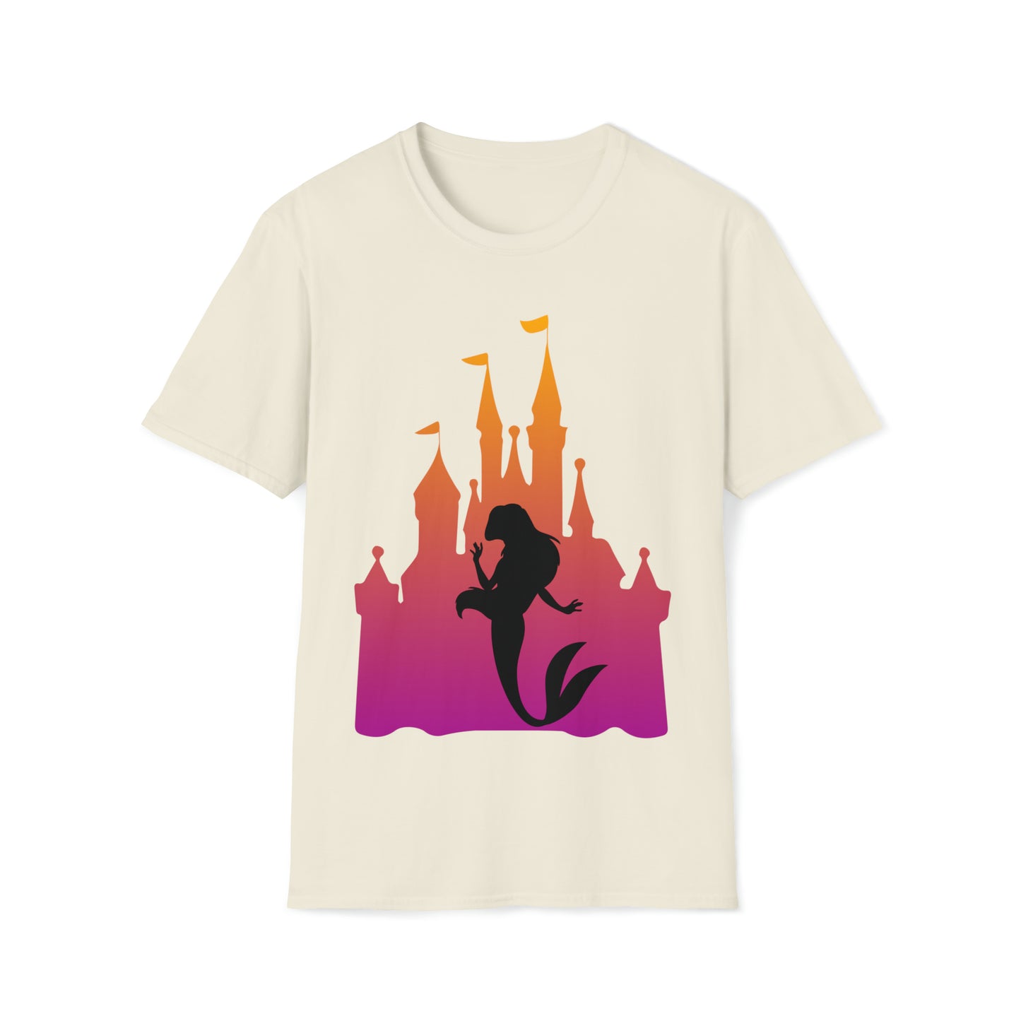 Castle Sunset Dreams Featuring Ariel - Unisex Softstyle T-Shirt