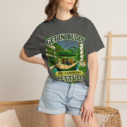 Color: Pepper — A model wearing the shirt indoors
