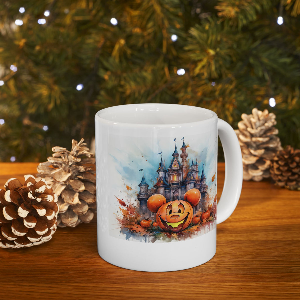 Cinderella Castle Pumpkin Mickey Halloween mug – 11oz Magic Kingdom-inspired ceramic coffee mug