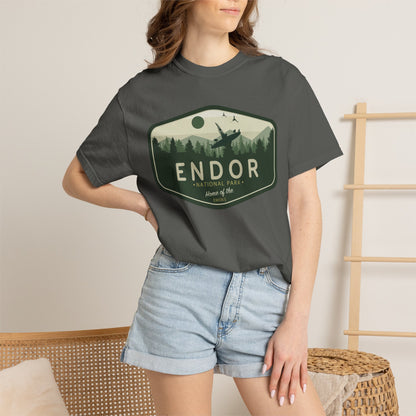 Color: Pepper — A model wearing the shirt indoors