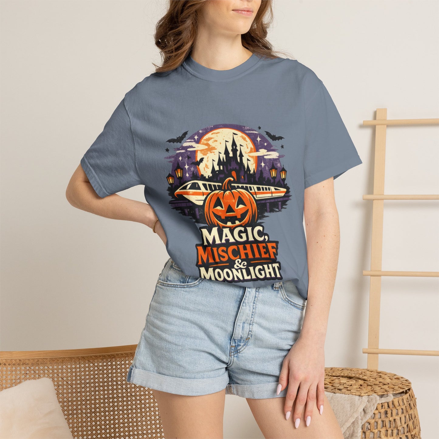 Magic, Mischief & Moonlight shirt – Halloween monorail parody tee
