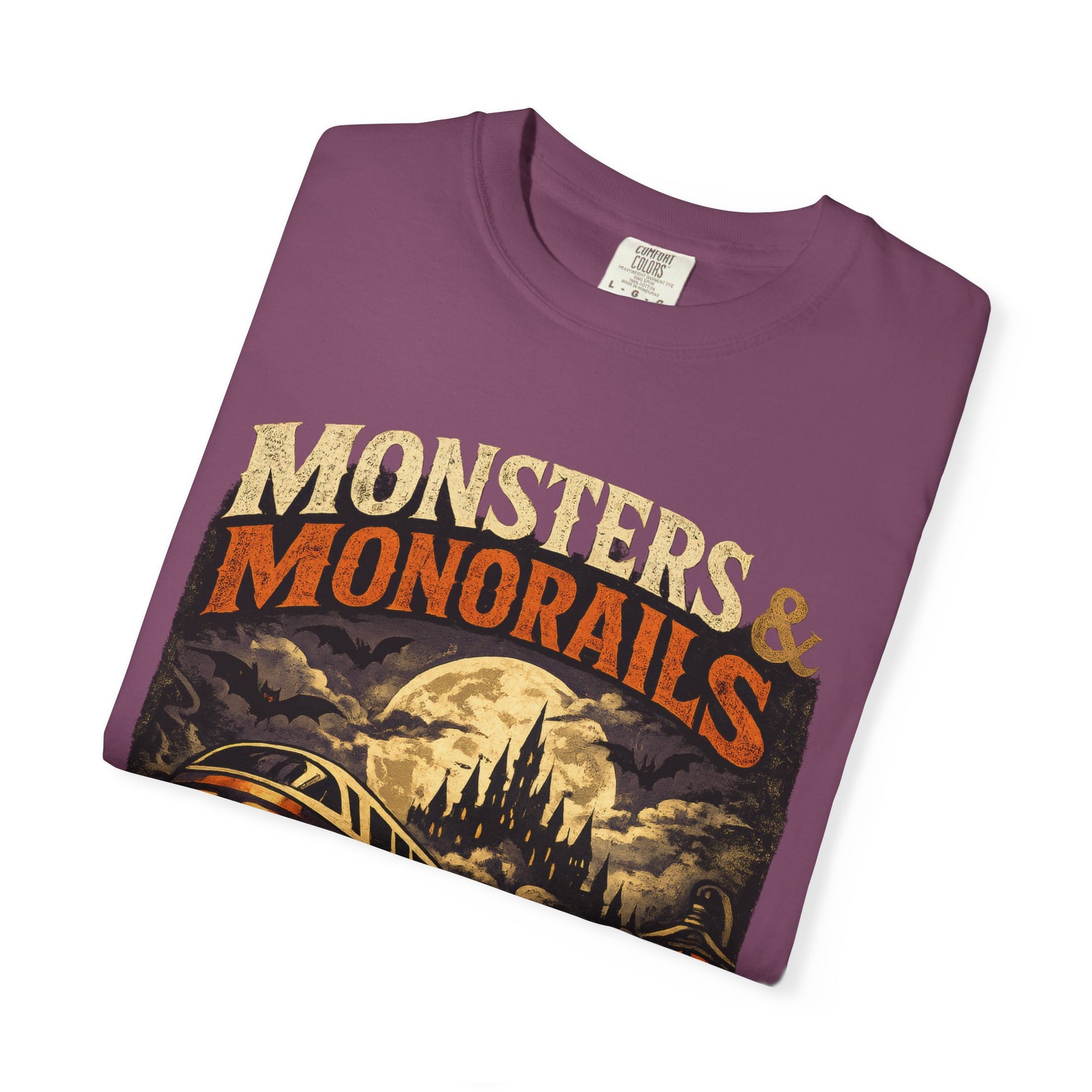 Monsters & Monorails shirt – Halloween theme park parody tee