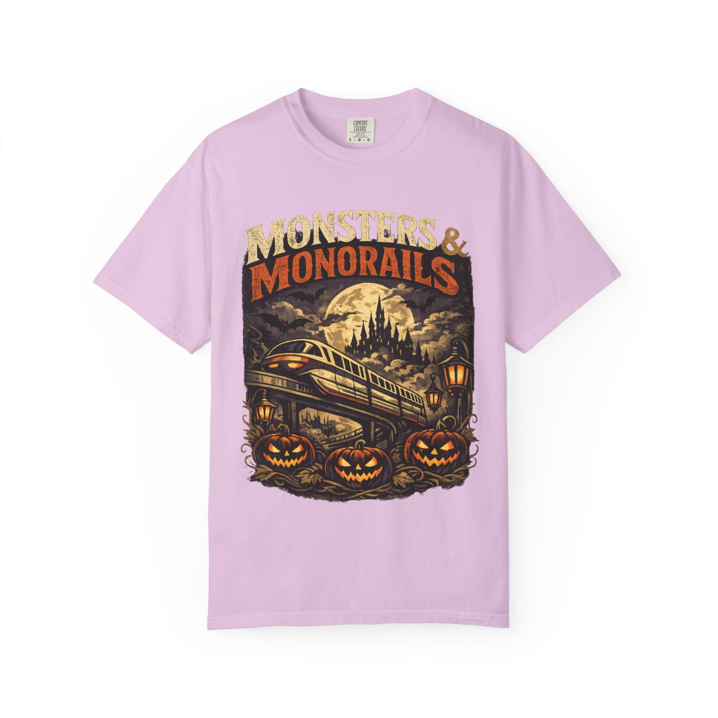 Monsters & Monorails shirt – Halloween theme park parody tee