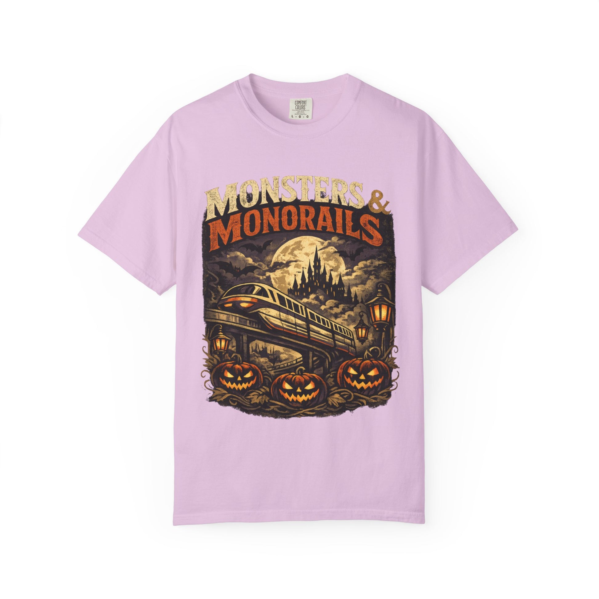 Monsters & Monorails shirt – Halloween theme park parody tee