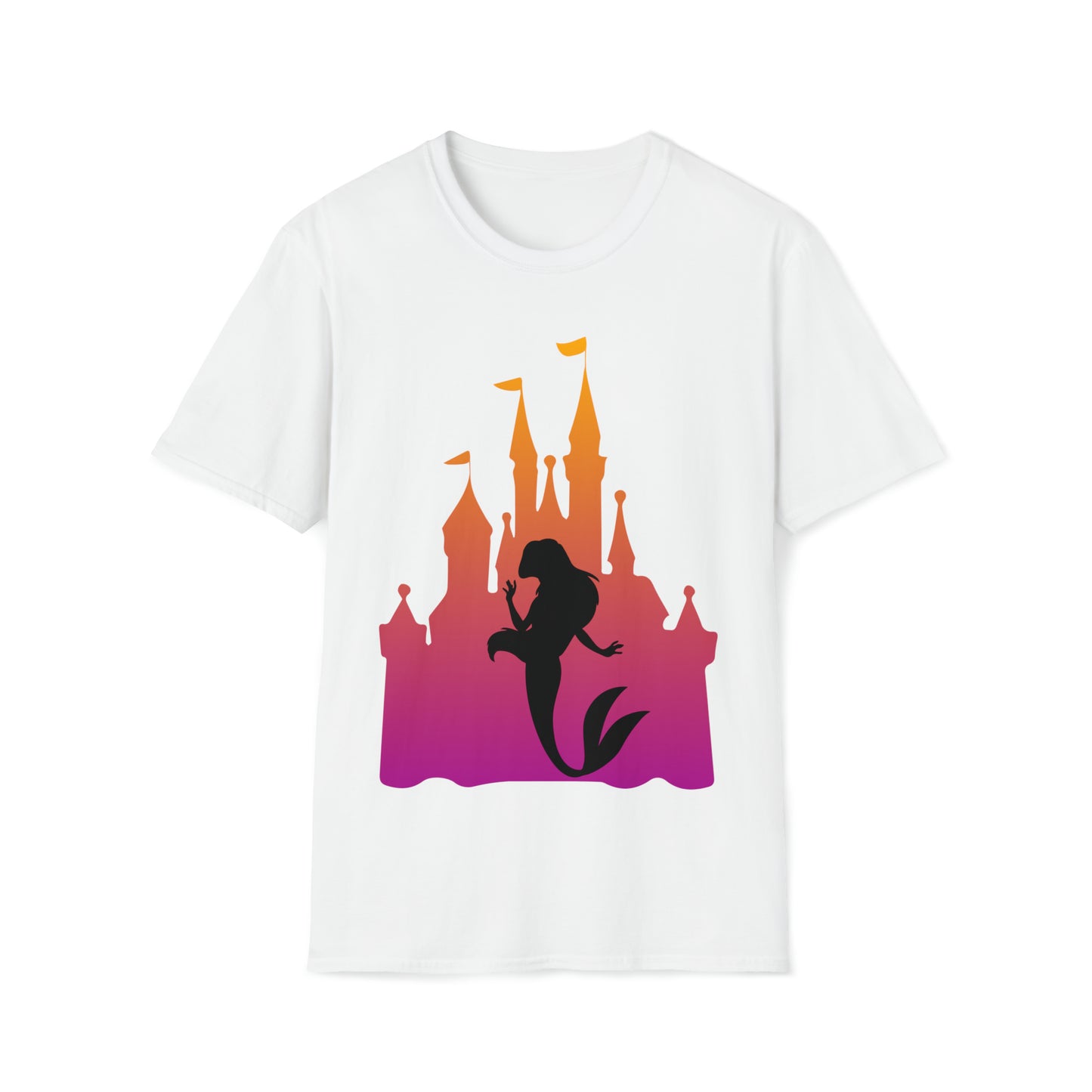 Castle Sunset Dreams Featuring Ariel - Unisex Softstyle T-Shirt