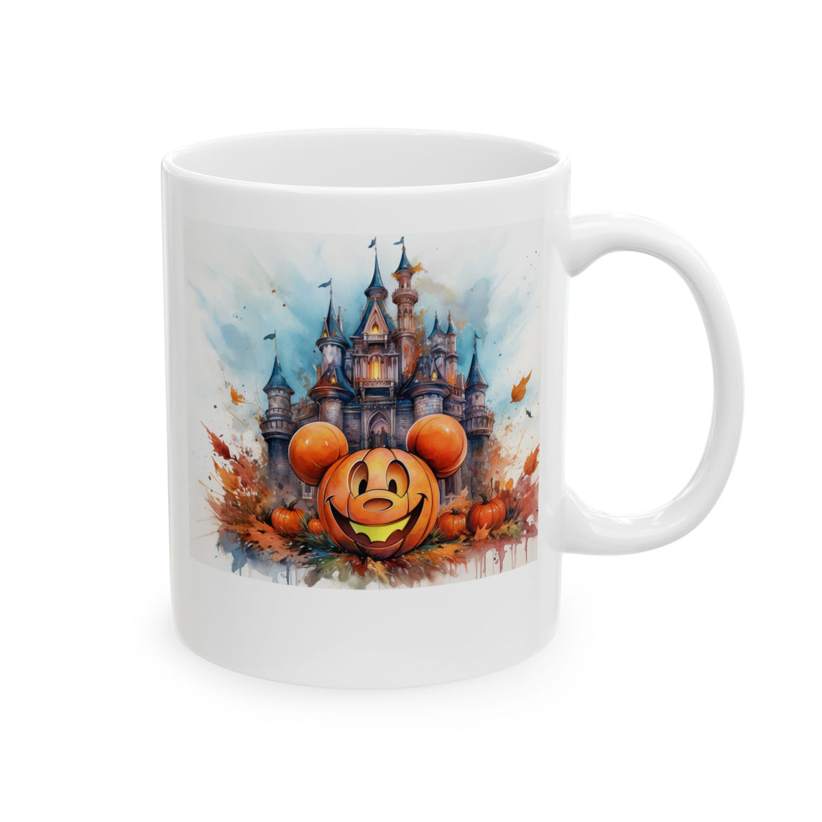 Cinderella Castle Pumpkin Mickey Halloween mug – 11oz Magic Kingdom-inspired ceramic coffee mug