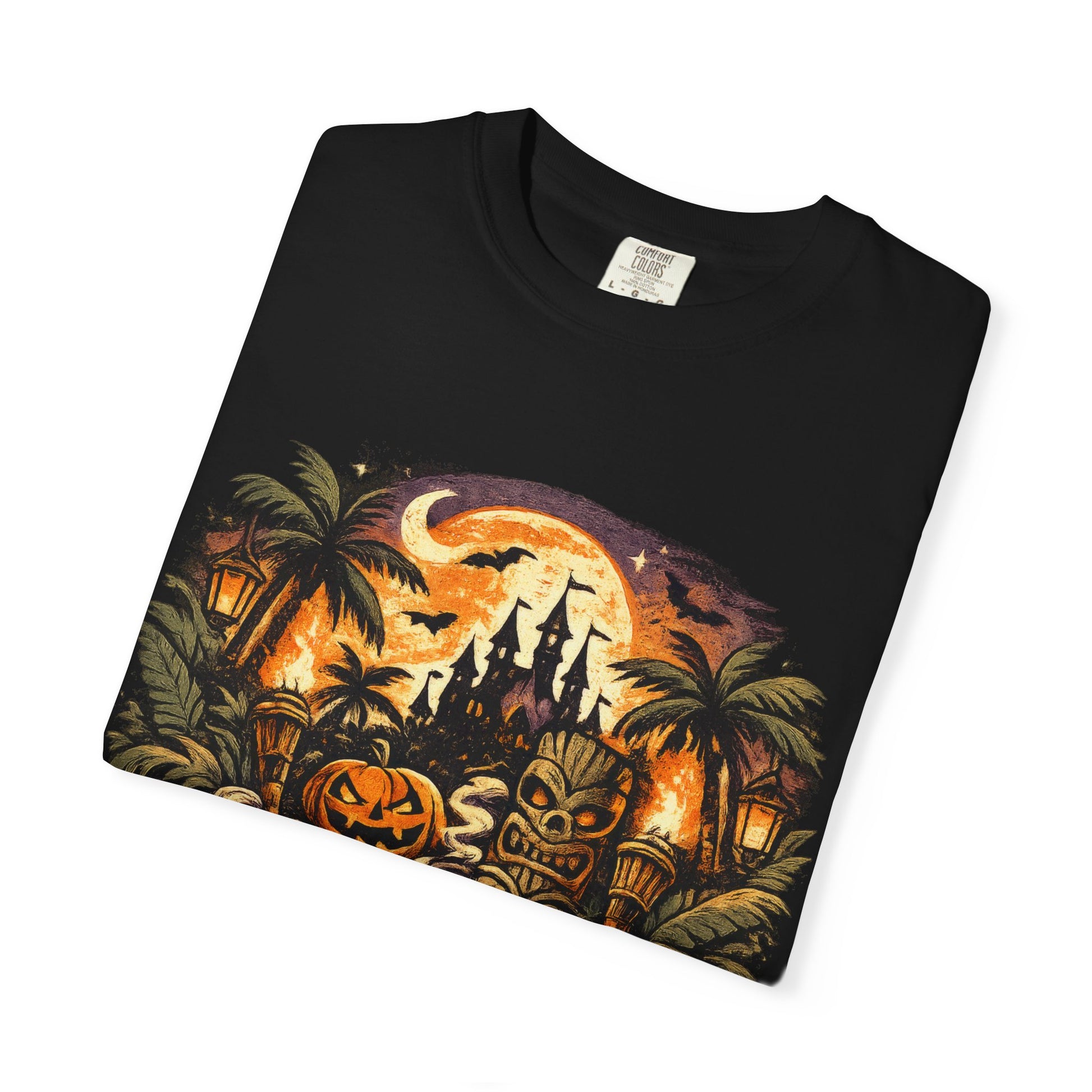 Tricks, Treats & Tiki Beats shirt – Halloween tiki parody tee