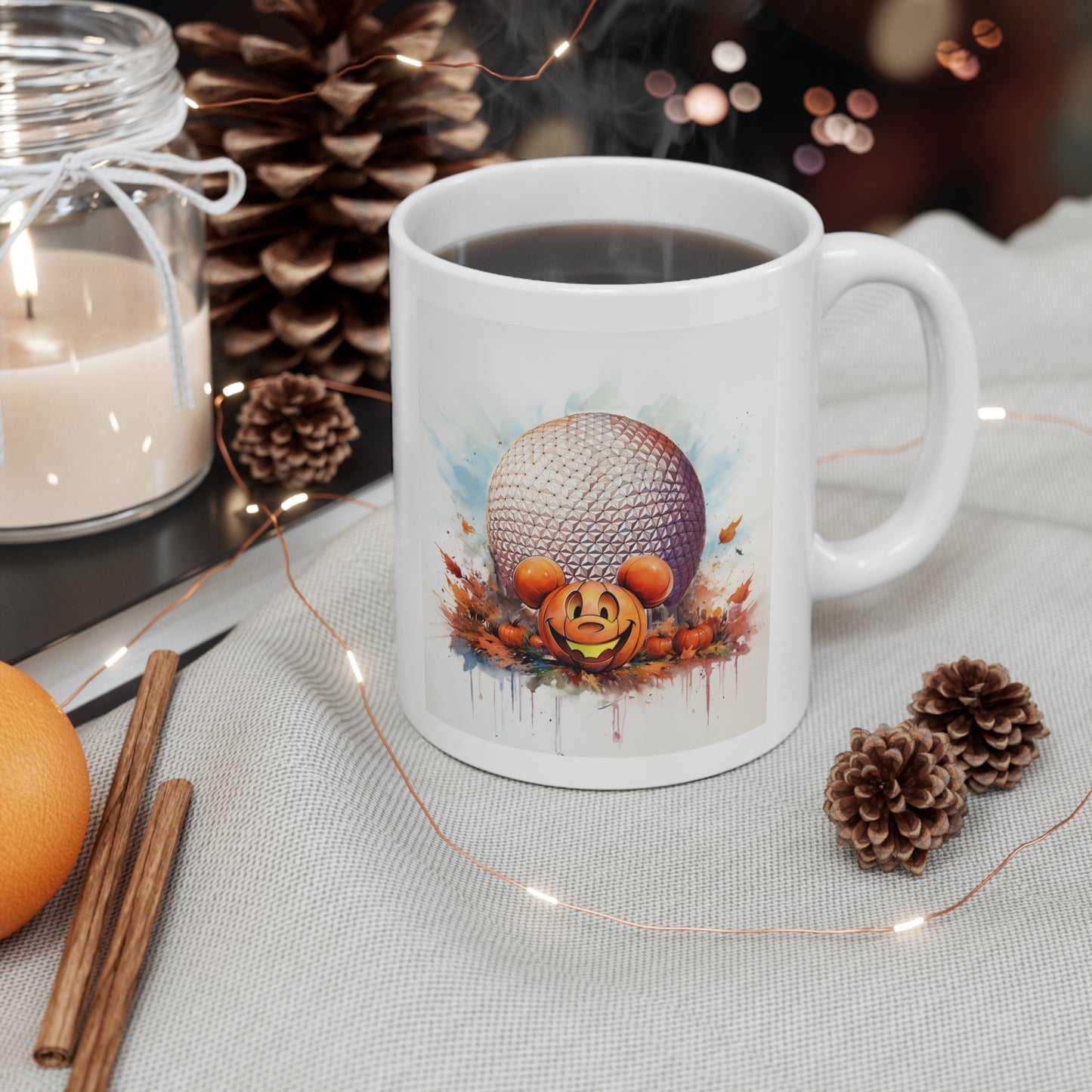 Halloween Pumpkin And The Big Ball - Ceramic Mug 11oz